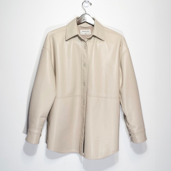 SOLD Babaton “Pelli” Vegan Leather Shirt Jacket - Picture 5 of 7